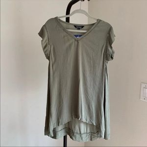 Ellen Tracy Cap Sleeve Embroidered Tunic Top